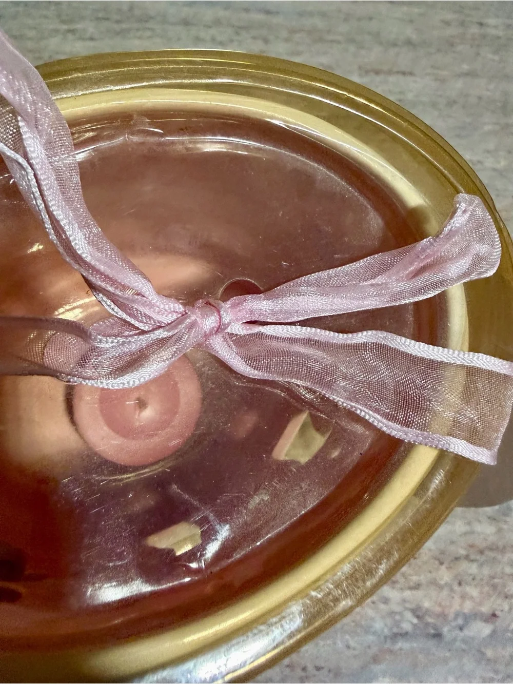 NWT Wax Accessories Pink Ribbon Decorative Candle for Cancer Awareness